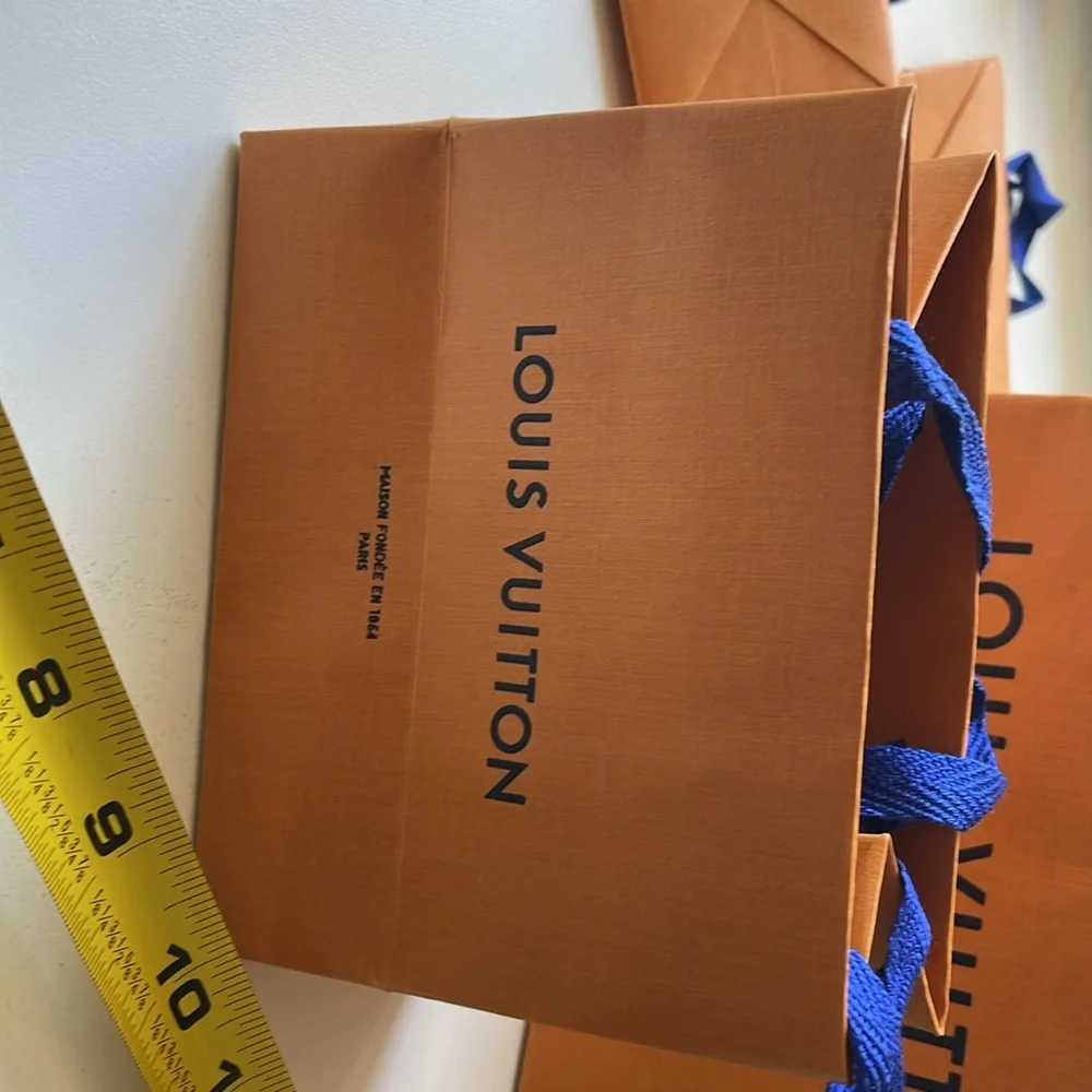 Louis Vuitton orange shopping bags 2 sizes, total of 4 - Picture 5 of 6